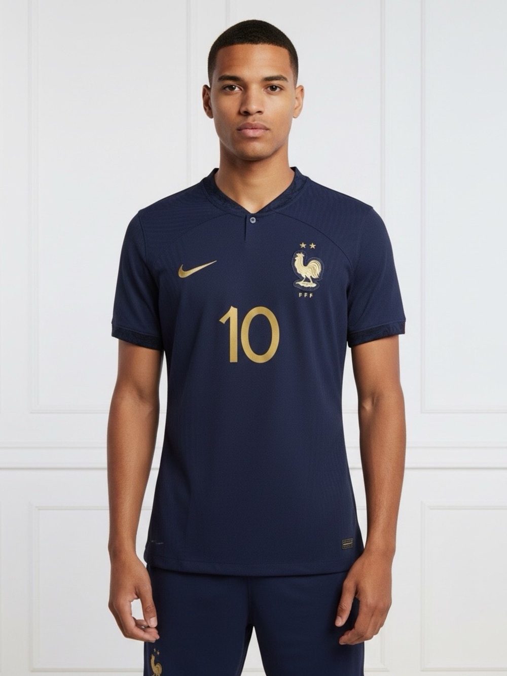 Nike Stadium Home Men's France Football/Soccer Jersey - Navy/Gold 10